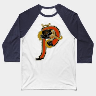 Dark Angel Letter P Version2  Ochre Baseball T-Shirt